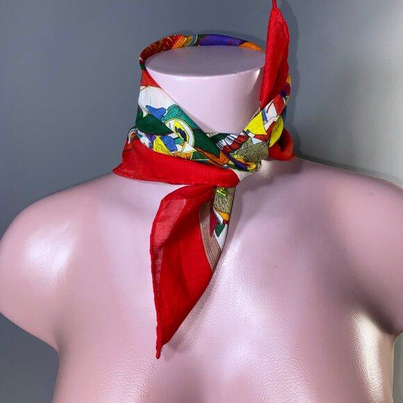 Gucci Equestrian Rosette Ribbon Awards Motif Silk Scarf - Picture 6 of 7